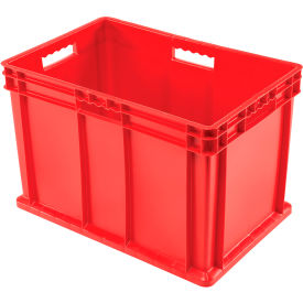 Global Industrial 662126RD Global Industrial™ Solid Straight Wall Container, 23-3/4"Lx15-3/4"Wx16-1/8"H, Red image.