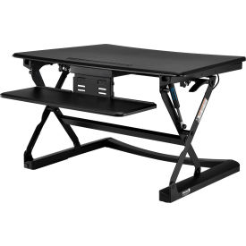 Global Industrial 670166 Interion® Height Adjustable Sit-Stand Desk Converter with Retractable Keyboard image.
