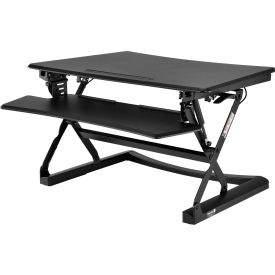 Global Industrial 670167 Interion® Height Adjustable Sit-Stand Desk Converter with Full Width Keyboard image.