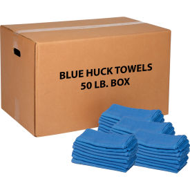 Global Industrial 670232 Global Industrial™ 100 Cotton Blue Huck Towels, 50 Lb. Box  image.