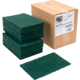 Global Industrial 670326 Global Industrial™ Medium Duty Scouring Pads, Green, 6" x 9" - Case of 20 Pads image.