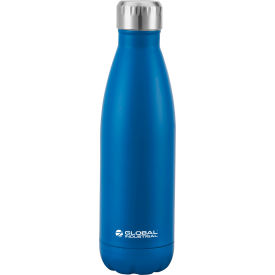 Global Industrial 670338 Global Industrial™ Double Wall Stainless Water Bottle, Blue, 17 Oz. image.
