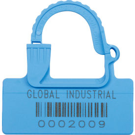 Global Industrial 670484BL Global Industrial™ One Piece Padlock Seal, Med Blue, 100/Pack image.