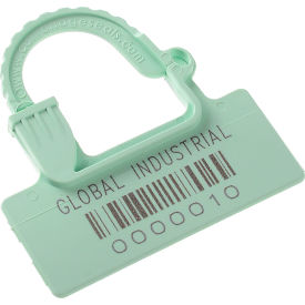 Global Industrial 670484GN Global Industrial™ One Piece Padlock Seal, Pastel Green, 100/Pack image.