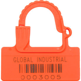 Global Industrial 670484OR Global Industrial™ One Piece Padlock Seal, Orange, 100/Pack image.