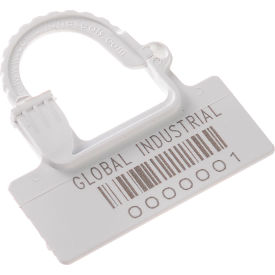 Global Industrial 670484WH Global Industrial™ One Piece Padlock Seal, White, 100/Pack image.