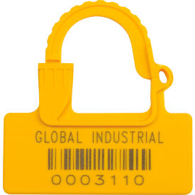 Global Industrial 670484YL Global Industrial™ One Piece Padlock Seal, Yellow, 100/Pack image.