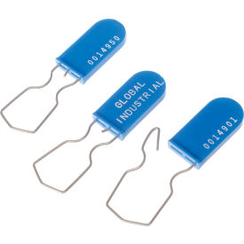 Global Industrial 670485BL Global Industrial™ Padlock Seal With Wire Hasp, Blue, 1000/Pack image.