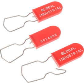 Global Industrial 670485RD Global Industrial™ Padlock Seal With Wire Hasp, Red, 1000/Pack image.