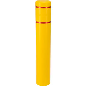 Global Industrial 670525YR Global Industrial™ Reflective Bollard Sleeve, 8" Dia. x 52"H, Yellow With Red Tape image.