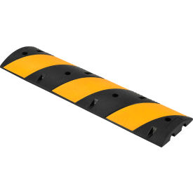 Global Industrial 670528 Global Industrial™ Portable Rubber Speed Bump, 48"L, Black W/ Yellow Stripes image.