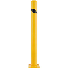 Global Industrial 670530R Global Industrial™ Floor Mount Round Safety Bollard, 4-1/2" Dia. x 48H, Yellow image.