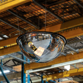 Global Industrial 670544 Global Industrial™ Full Dome Acrylic Mirror W/Steel Back, Indoor, 18" Dia., 360° Viewing image.