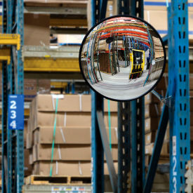 Global Industrial 670546 Global Industrial™ Round Acrylic Convex Mirror, Indoor, 18" Dia., 160° Viewing Angle image.