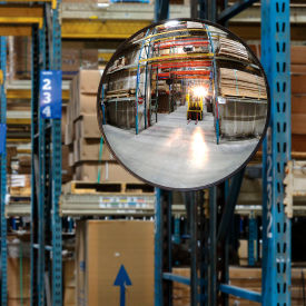 Global Industrial 670547 Global Industrial™ Round Acrylic Convex Mirror, Indoor, 26" Dia., 160° Viewing Angle image.