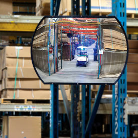 Global Industrial 670551 Global Industrial™ Roundtangular Acrylic Convex Mirror, Indoor, 20"x30",160° Viewing Angle image.