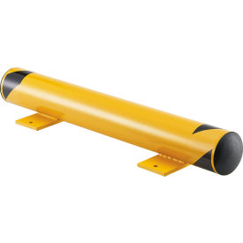Global Industrial 670592 Global Industrial™ Floor Stop Bollard w/Removable Caps, 4-1/2" Dia. x 36"L, Yellow image.