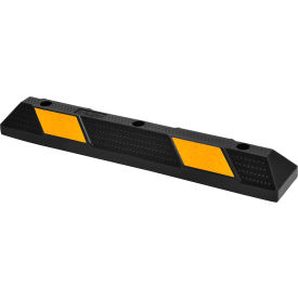 Global Industrial 670595 Global Industrial™ Rubber Parking Stop/Curb Block, 36"L, Black w/ Yellow Stripes image.