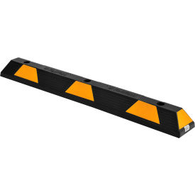 Global Industrial 670596 Global Industrial™ Rubber Parking Stop/Curb Block, 48"L, Black w/ Yellow Stripes image.