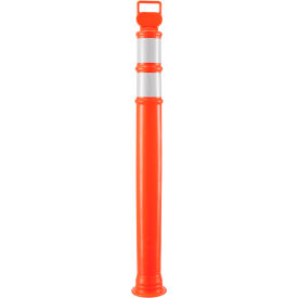 Global Industrial 670603 Global Industrial™ Portable Delineator Post w/ 3" Reflective Bands, 45"H, Orange image.