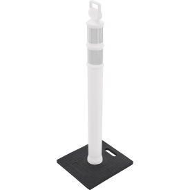 Global Industrial 670685 Global Industrial™ Portable Reflective Delineator Post with Square Base, 45"H, White image.