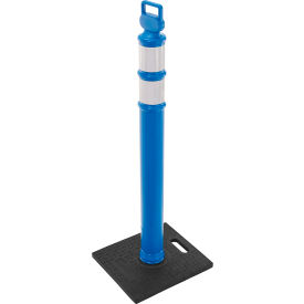 Global Industrial 670683 Global Industrial™ Portable Reflective Delineator Post with Square Base, 45"H, Blue image.