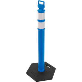 Global Industrial 670684 Global Industrial™ Portable Reflective Delineator Post with Hexagonal Base, 45"H, Blue image.