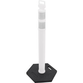 Global Industrial 670686 Global Industrial™ Portable Reflective Delineator Post with Hexagonal Base, 45"H, White image.