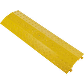 Global Industrial 1-Channel Drop Over Cable Protector, 18,000 lbs. Capacity, Yellow