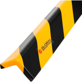 Global Industrial 670667 Global Industrial™ 90-Degree Flat Corner Bumper Guard, Type H+, 39-3/8"L, Black/Yellow image.