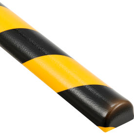 Global Industrial 670673 Global Industrial™ Surface Bumper Guard, Type C, 39-3/8"L, Black/Yellow image.