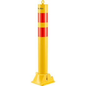 Global Industrial 670754 Global Industrial™ Collapsible Bollard, 4-1/4" Dia., 35-1/2" Extended Height, Yellow image.