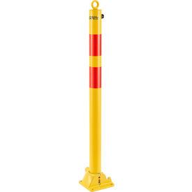 Global Industrial 670755 Global Industrial™ Collapsible Bollard, 2-1/2" Dia., 35-1/2" Extended Height, Yellow image.