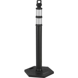 Global Industrial™ Reflective Delineator Post with Hexagonal Base 49""H Black