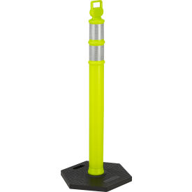 Global Industrial™ Reflective Delineator Post with Hexagonal Base 49""H Lime Green