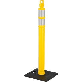 Global Industrial™ Reflective Delineator Post with Square Base 49""H Yellow
