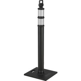 Global Industrial™ Reflective Delineator Post with Square Base 49""H Black