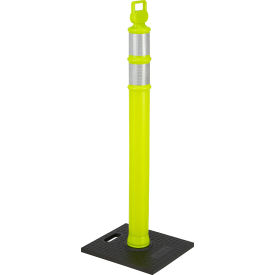 Global Industrial™ Reflective Delineator Post with Square Base 49""H Lime Green