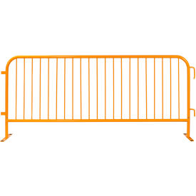 Global Industrial Steel Crowd Control Barrier 8-1/2L x 43"H Flat Feet Powder Coat Yellow 