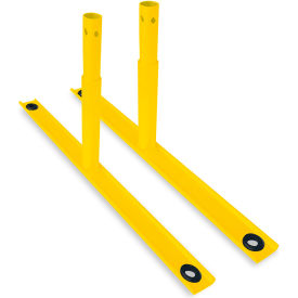 Global Industrial Flat Barrier Feet for Crowd Control Barrier Yellow Powder Coat 2/Pack 