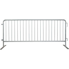 Global Industrial Steel Crowd Control Barrier 8-1/2L x 43"H Flat Feet Galvanized 
