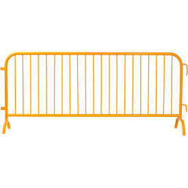 Global Industrial Steel Crowd Control Barrier 8-1/2L x 43"H Bridge Feet Powder Coat Yellow 