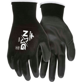 MCR Safety 9669M MCR Safety 9669M Economy PU Coated Work Gloves, 13-Gauge, Black, Medium, 12 Pairs image.