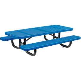 Global Industrial 694553KBL Global Industrial™ 6 Rectangular Kids Picnic Table, Perforated Metal, Blue image.