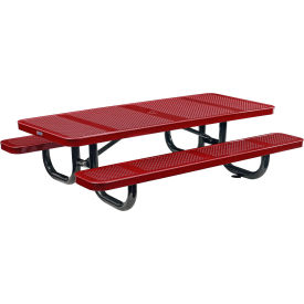 Global Industrial 694553KRD Global Industrial™ 6 Rectangular Kids Picnic Table, Perforated Metal, Red image.