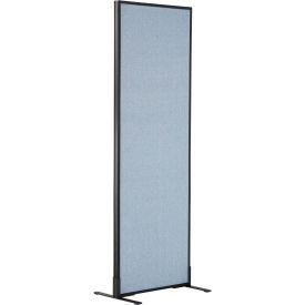 Global Industrial 695787FBL Interion® Freestanding Office Partition Panel, 24-1/4"W x 96"H, Blue image.