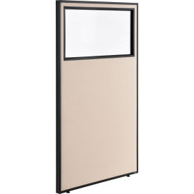 Interion Office Partition Panel With Partial Window, 36-1/4