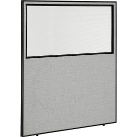 Global Industrial 695790WGY Interion® Office Partition Panel With Partial Window, 60-1/4"W x 96"H, Gray image.