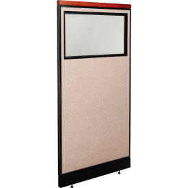 Interion Deluxe Office Partition Panel w/Partial Window & Raceway 36-1/4