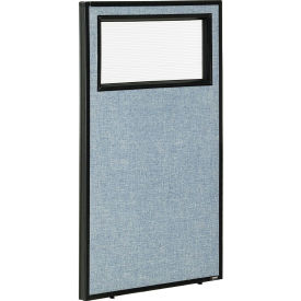 Interion® Office Partition Panel with Partial Window 24-1/4""W x 42""H Blue